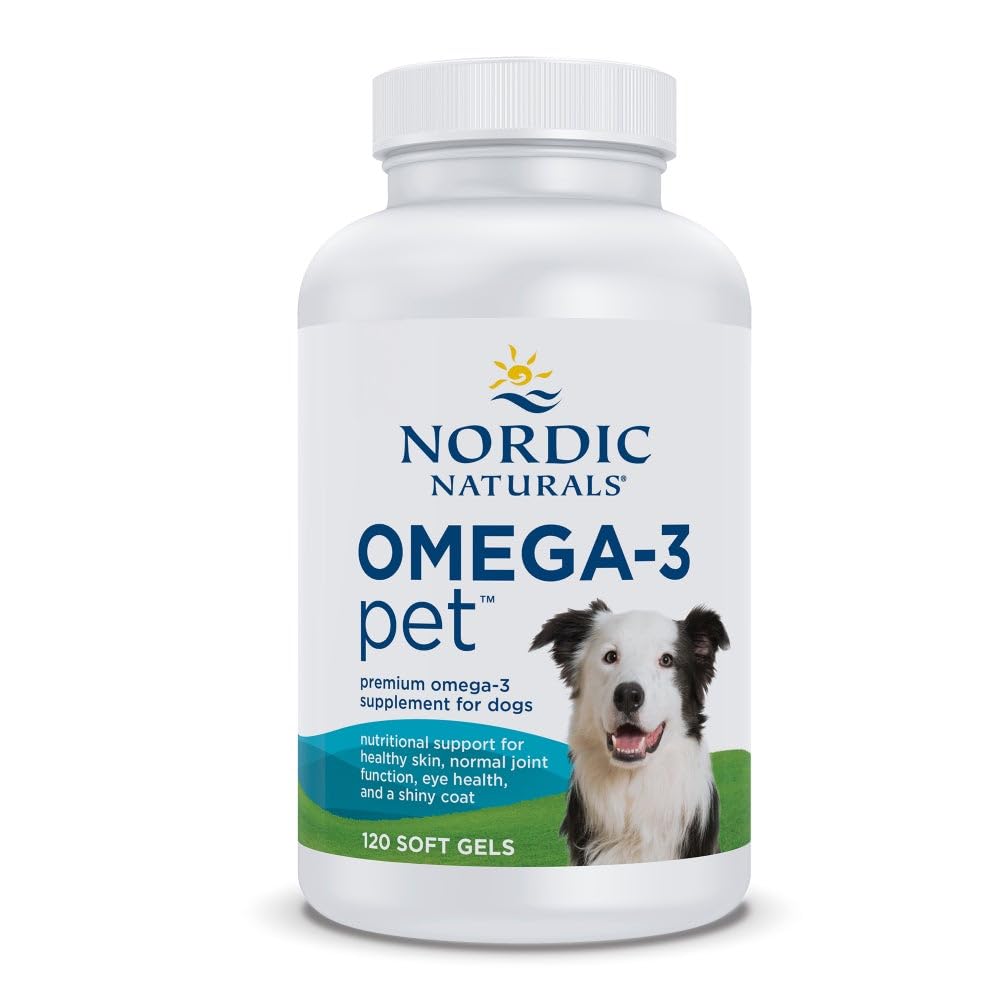 Nordic Naturals Omega-3 Pet, Unflavored - 120 Gel Morbidi - 330 mg Omega-3 Per Gel Morbido - Olio di Pesce per Cani con EPA & DHA - Promuove Cuore, Pelle, Cappotto, & Salute Immune