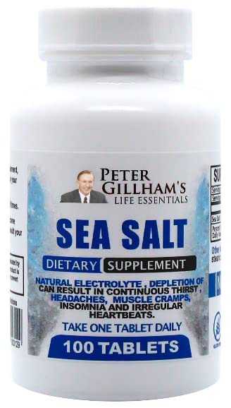 Il cloruro di sodio del sale marino di Scelta di Peter 450mg, 100 compresse, supporto di elettrolita e equilibrio, reidratazione di allenamento post atletica e recupero. Hot Weather Aid. Prevenire la disidratazione & Cramps. Made in Italy