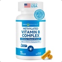 Inner Brightness Vitamina B Complex - Fully Methylated Active B12, B6, Folate - per energia, messa a fuoco, Mood & Nerve Health - Non-GMO Vegan Gluten-Free con B1, B2, B3, B5, B7-90 capsule per 3 mesi