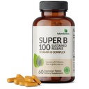 Futurebiotici Super B 100 Sostenuto rilascio Vitamina B Complesso Non OGM, 60 compresse vegetariane