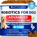 Probiotici per cani - Support Gut Health, Itchy Skin, Allergies, Immunità, Yeast Balance - Probiotici per cani e enzimi digestivi con prebiotici - Ridurre diarrea, Gas - 120 Cuciture probiotiche per cani