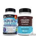 BioSchwartz 15 giorni Cleanse per Colon e Gut Health Plus capsule Peptide di collagene idrolizzate (alimentazione di 45 giorni)