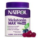 Natrol Melatonin 10mg Sleep Aid Supplement, 50 Count MelatoninMax Gummies, Blueberry Flavor, 10 mg Melatonin Gummies per insonnia occasionale, 50 giorni di alimentazione