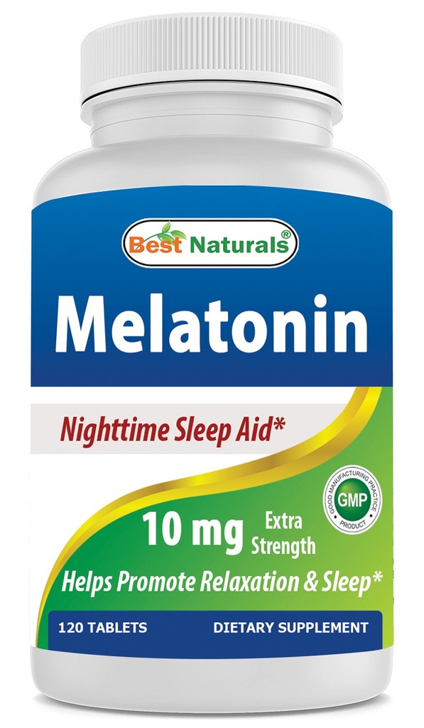 I migliori naturali Melatonin 10mg (non OGM) compresse - aiuta a promuovere il relax e il sonno - 120 conte