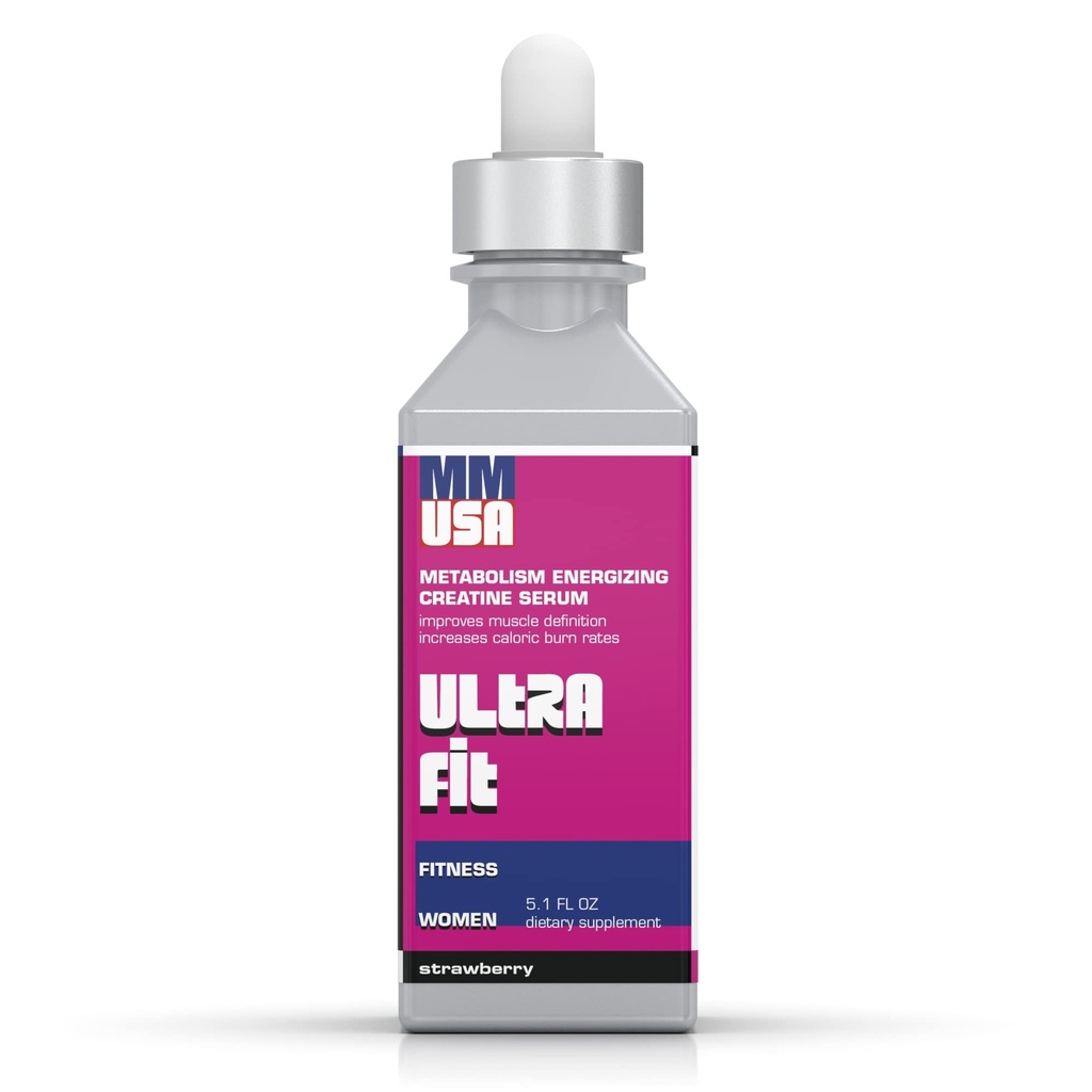 MMUSA Ultra Fit Siero di Creatina per le Donne. Supporta il recupero muscolare, Fitness & Belly Fat Riduzione. Ideale per la corsa, ciclismo e aerobica. Tono muscolare senza Bulk. Fragola, 5.1 Fl Oz