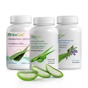 AloeCure Organic Aloe Vera Capsules Pack - 3 Pezzi - VeraFlex, Aloe Vera Capsule, Probiotici + Enzimi