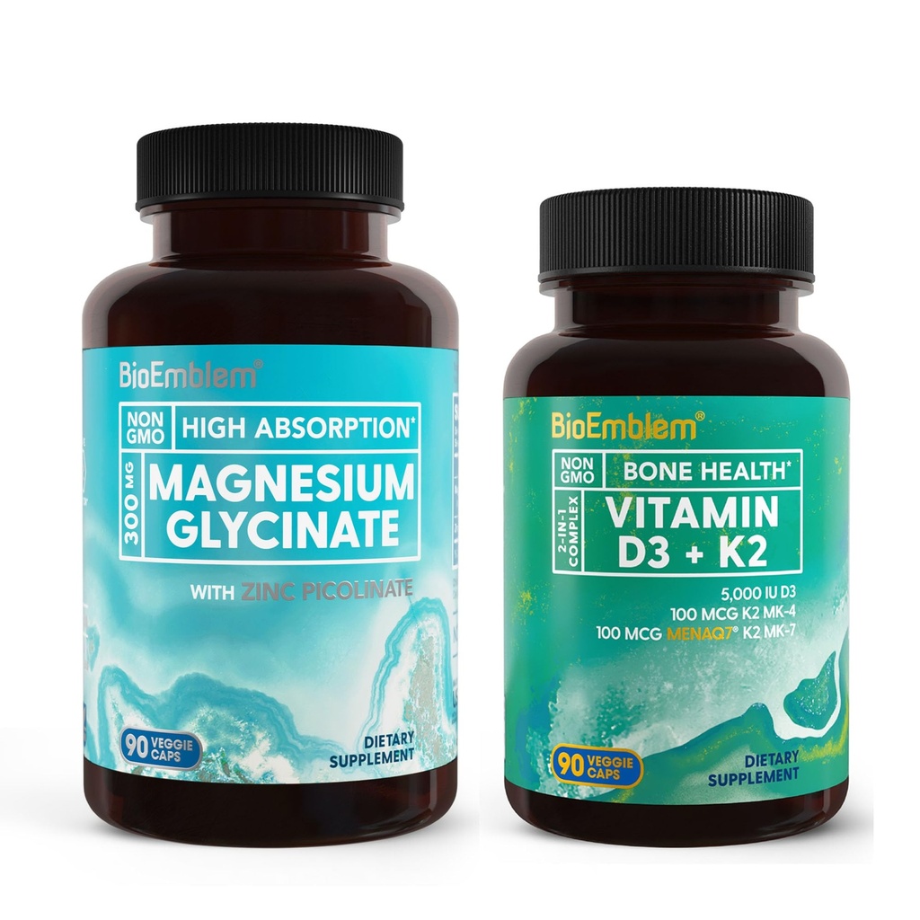 BioEmblem Magnesio Glicinato con Zinco e Vitamina D3 K2