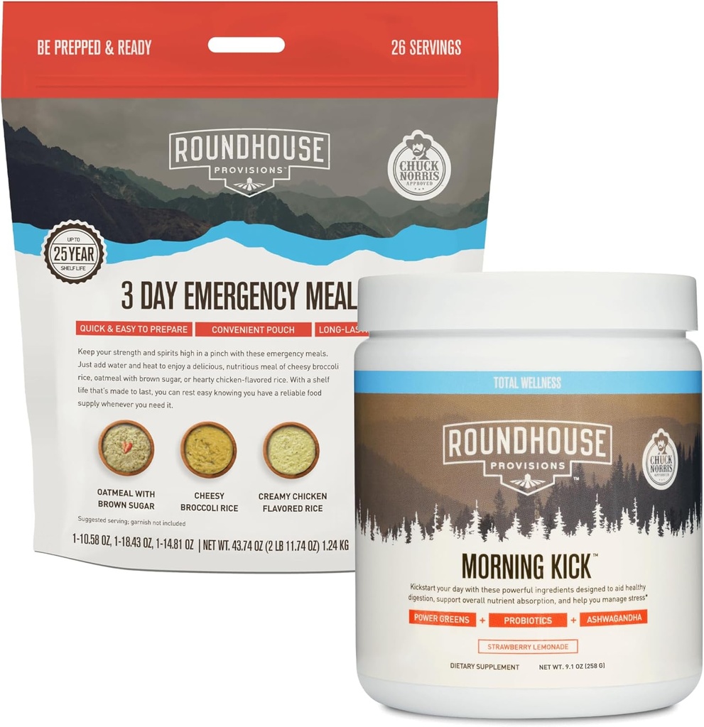 ROUNDHOUSE DISPOSIZIONE Mattina Calcio e 3 giorni kit di alimentazione di emergenza Bundle