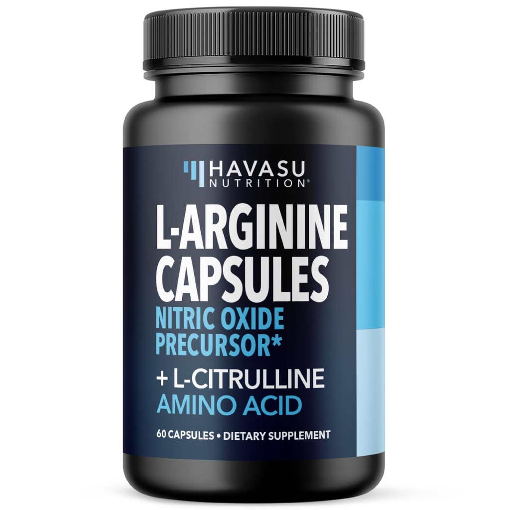 Capsule L-Arginina con L-Citrullina - Integratore Nitrico Ossido - L Arginina e L Miscela Citrullina - 60 Conte - Vegan, Non OGM Capsule per Prestazioni, Endurance e Supporto Muscolare - 1 Mese di Alimentazione