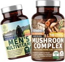 Numeri Uno Nutrizione N1N Premium Mushroom Complex [10X Powerful Mushrooms] e Men's Daily Multivitamin [35 Potent Ingredients], 2 Pack Bundle