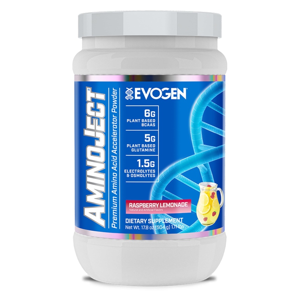 Evogen AminoJect - Premium BCAA Powder & EAA Recovery Formula con gli elettroliti | Aminoacidi Supplemento per la crescita muscolare, l'idratazione, & Recovery | Raspberry Lemonade | 30 Serve