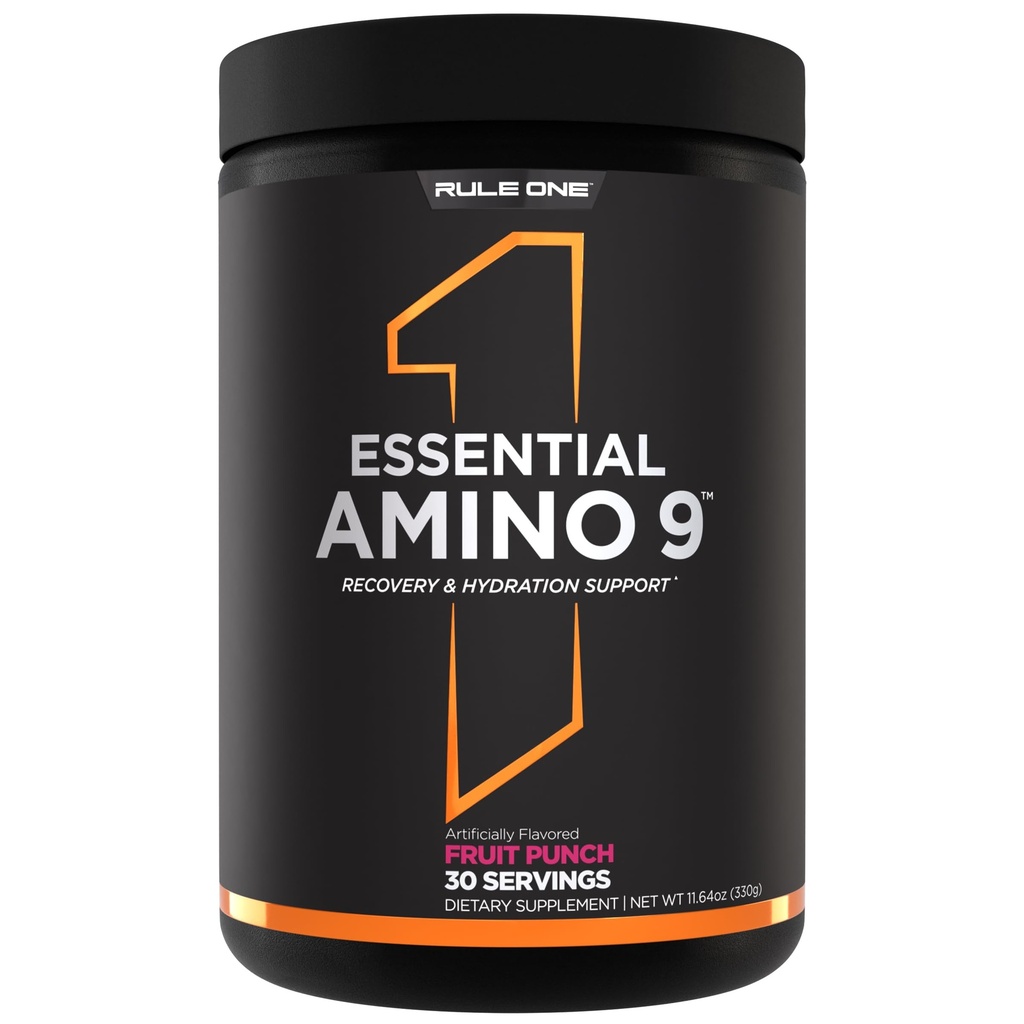 Regola 1 Proteine Essential Amino 9 – Supporto di recupero e idratazione con 7.5g di aminoacidi essenziali + Elettroliti (30 Serve, Punch di frutta)