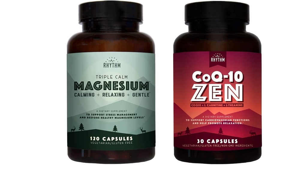 Natural Rhythm Cardio Calm Bundle - Triple Calm Magnesium 150mg, 120 Capsule + CoQ10-ZEN (Coenzima Q10 + L-Carnitina + L-teanina), 30 Capsule