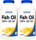 Nutricost Fish Oil Omega 3 Softgels con EPA & DHA (1000mg di Fish Oil, 560mg di Omega-3), 240 Softgels, Non OGM, Gluten Free. (Pack of 2)