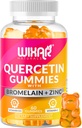 Quercetin Gummies - Quercetin 500mg con Bromelain, Zinc, Vitamina C&D3 - Quercetin Gummy Supplementi per il supporto immunitario e l'allergia - Integratore di vitamine Booster Immunity – 60 Chewable