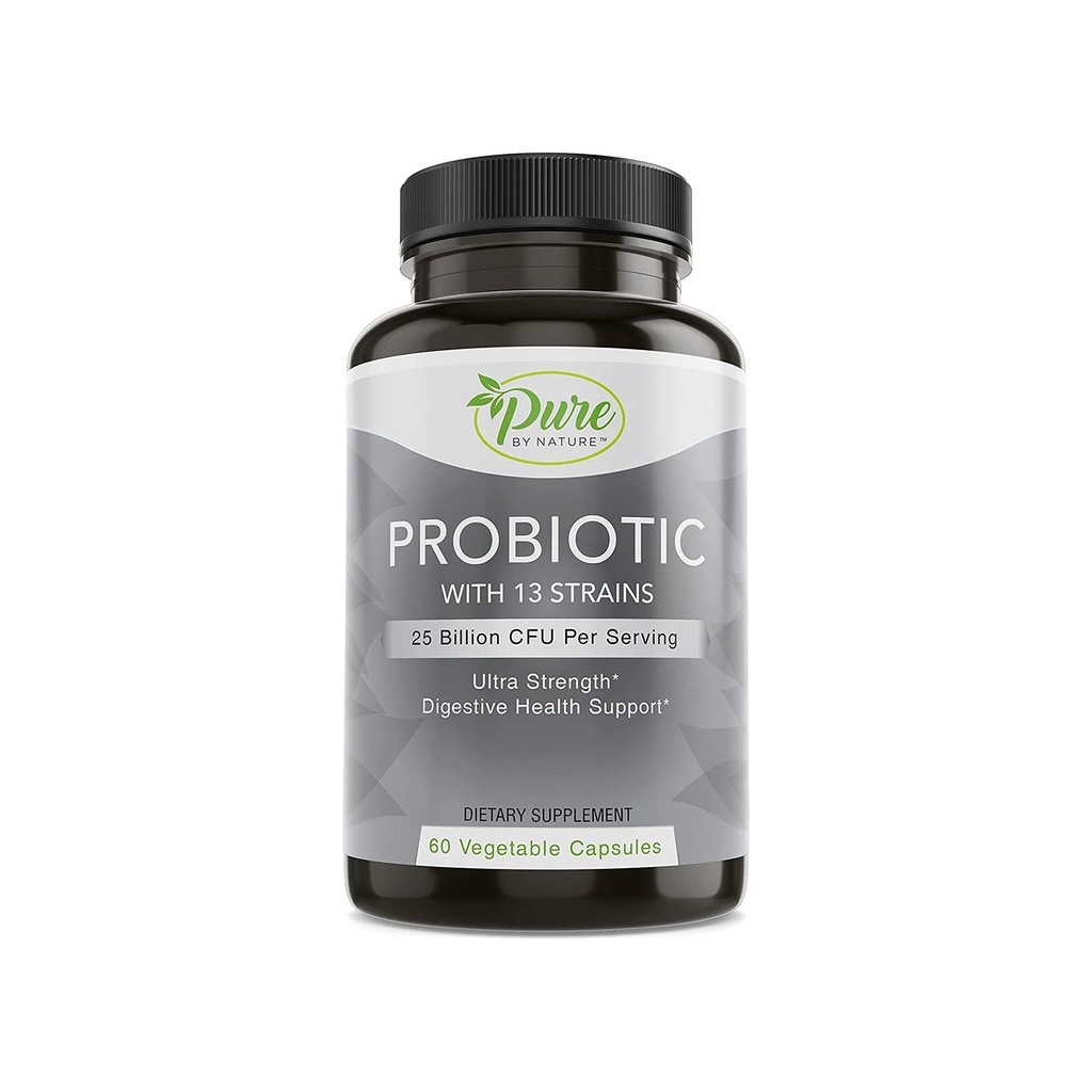 Probiotici naturali per le donne e gli uomini, 13 strati con 25 miliardi di CFU, Probiotici per la salute digestiva, Gut Health, Supporto immunitario, Bloating & costipation, Vegan & Shelf-Stable, 60 capsule