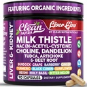Clean Nutra Organic Milk Thistle Supplement | Liver Cleanse Detox & Repair + NAC Choline Dandelion Root TUDCA Carcioke barbabietola Burdock Sacro Basil Kidney & Liver Support 90 Vegan Capsule