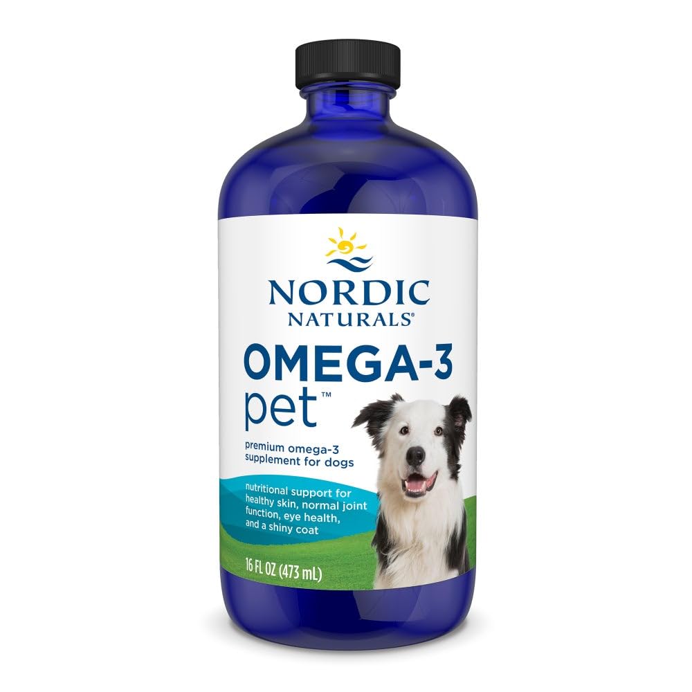 Nordic Naturals Omega-3 Pet, Unflavored - 16 oz - 1380 mg Omega-3 Per Teaspoon - Olio di pesce per cani grandi e grandi con EPA & DHA - promuove cuore, pelle, cappotto e salute immunitaria