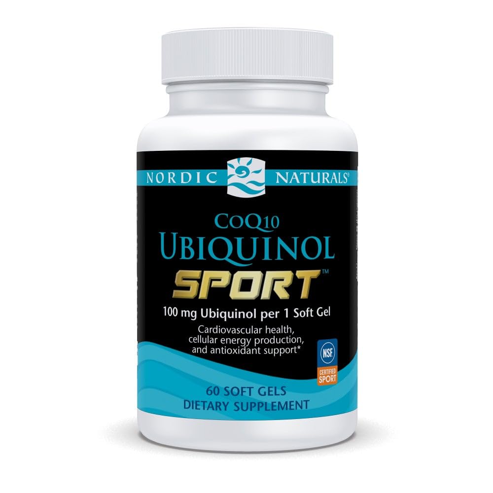 Nordic Naturals Nordic CoQ10 Ubiquinol Sport - 60 Mini Gel Morbidi - 100 mg Ubiquinol - Heart Health, Performance Fisica, Produzione Energetica Cellulare - Non-GMO - 60 Serve