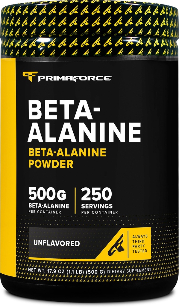Primaforce Beta Alanine Powder 500 Grammi (1.1lbs) non aromatizzati - Pre allenamento e post allenamento supplemento