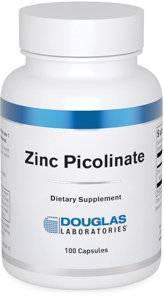 Douglas Laboratories Zinc Picolinate - 50 mg Zinco - Per Sistema Immune, Antiossidanti & Skin - Trace Mineral Supplement - 100 Capsule