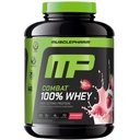 MusclePharm Combat 100% polvere di proteine del siero di latte, aroma di crema di fragole, recupero rapido e guadagno muscolare con isolato di proteine del siero di latte, polvere di proteine per le donne e gli uomini, senza glutine, 5 lb, 70 Servings