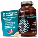 OmniBiotics Ultimate Daily Multivitamin per le donne & uomini – 34 Ingredienti essenziali tra cui vitamina A, C, D, E, B6, B12, Biotin, Zinco – 120 capsule vegane