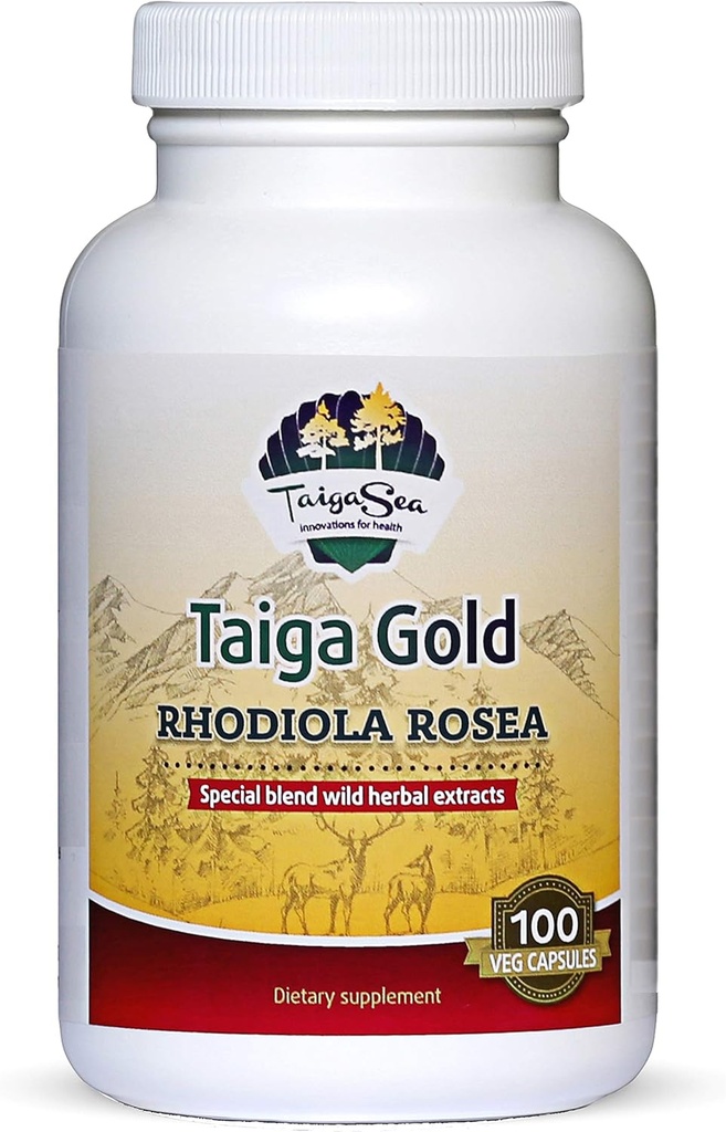 Estratto di Rosea di Rhodiola selvatica, miscela di estratto di erbe siberiano per sollievo di stress naturale, messa a fuoco, umore e refrigerazione mentale, energia ottimale e resistenza, capsule di radice di Rhodiola