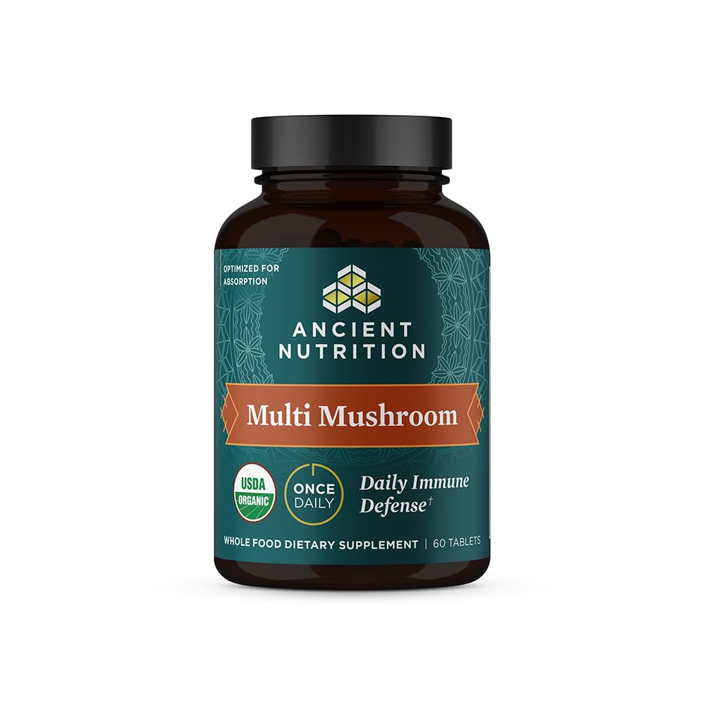 Antica Nutrition Mushroom Supplement, Organic Multi Mushroom Immune Support Tablet, Supporta la risposta di stress, Gluten Free, Paleo e Keto Friendly, 60 Conte
