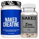 NAKED Zinc Carnosine 17mg (60 capsule) + NAKED Pure Micronized Creatine Monoidrato 500g (100 Serve) – Vegan; Non OGM; Gluten Free; Soy Free