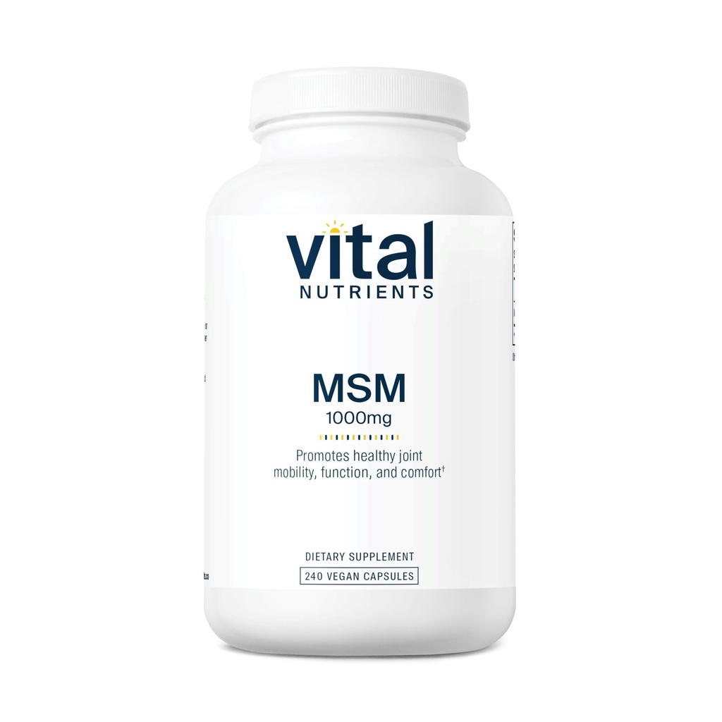 Vital Nutrients - MSM 1000 mg - Forma naturale di zolfo organico - 240 capsule