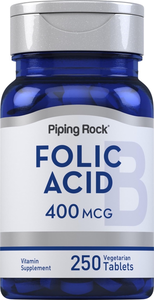 Piping Rock Folic Acid | 400mcg | 250 Vegetarian Tablets