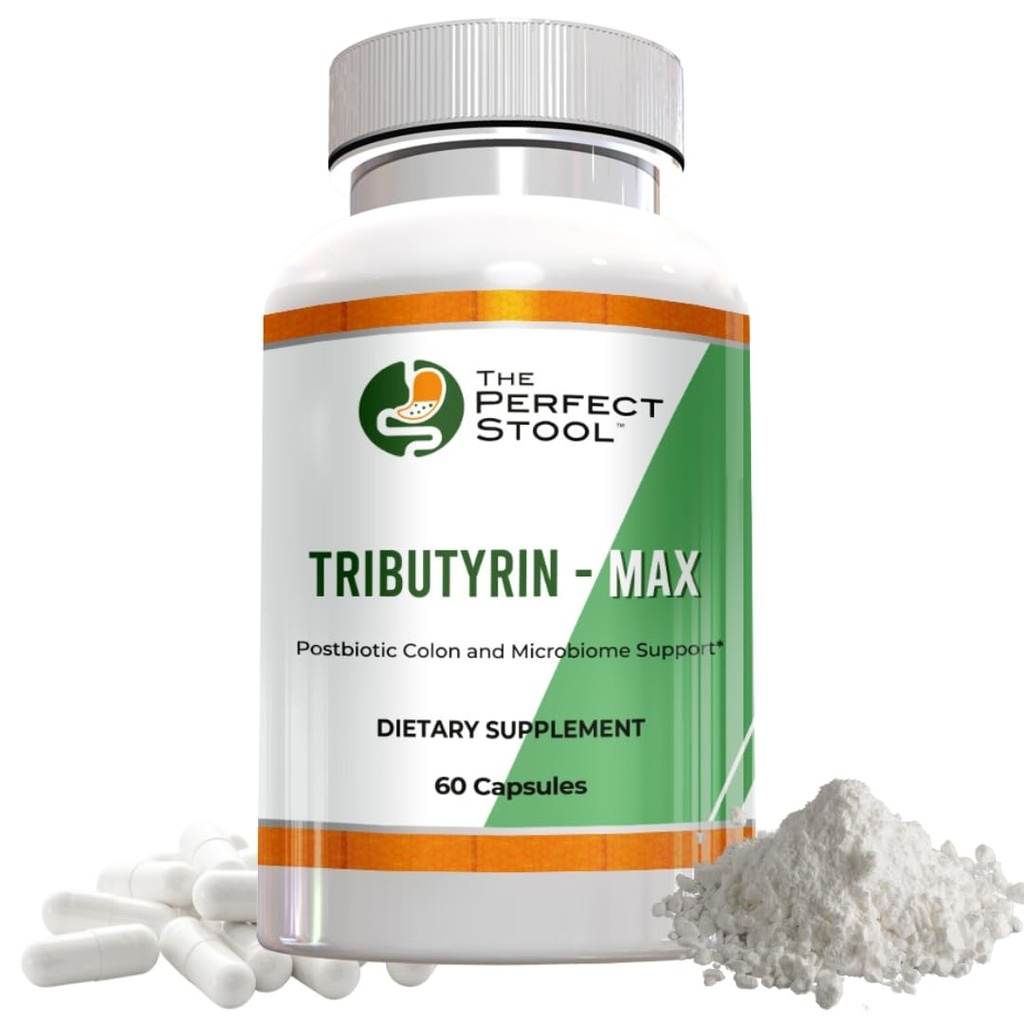 Supplemento di Butyrate Postbiotici Tributirin-Max; Bloating, Gas e Leaky Gut Support; Perfetto, Pulire Poops; 750 mg capsule enteriche; 3 ° partito testato Gluten / senza polvere