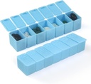 Organizzatore di pillole settimanali, 7 giorni caso di pillola, scatola di medicina della cassa della vitamina quotidiana, contenitori di pillole per integratori di medicina olio di pesce (2Pcs, blu)