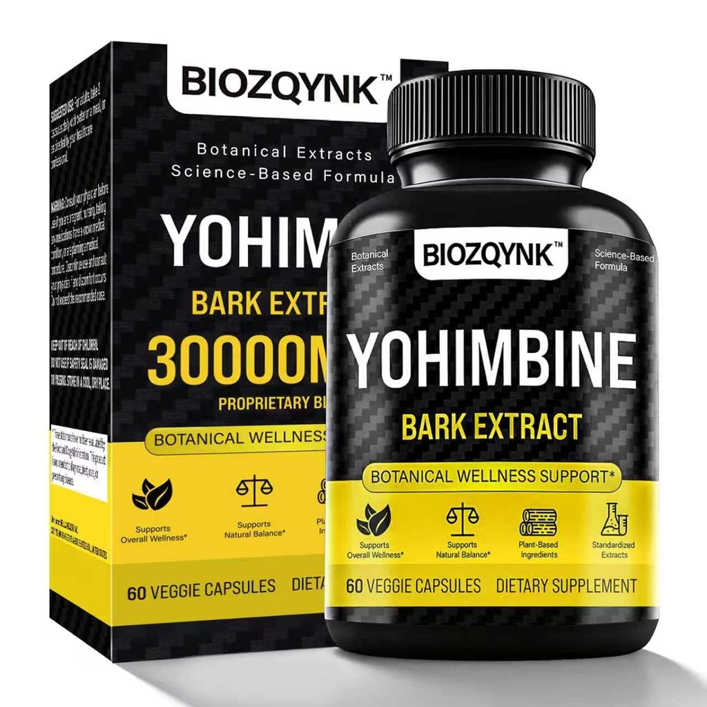 Formula di vitalità botanica – Estratto di Yohimbe + Muira Puama + radice di Maca + pepe nero & zinco – Miscela basata sulle piante per il benessere quotidiano – 60 capsule vegane