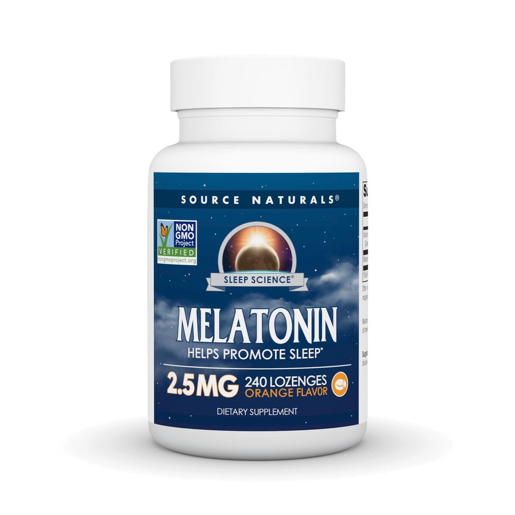 Fonte Naturals Melatonin 2.5 mg - 240 Orange Lozenges aromatizzato
