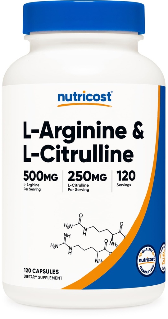 Nutricost L-Arginina L-Citrulline Complex 750mg, 120 capsule - Non-GMO