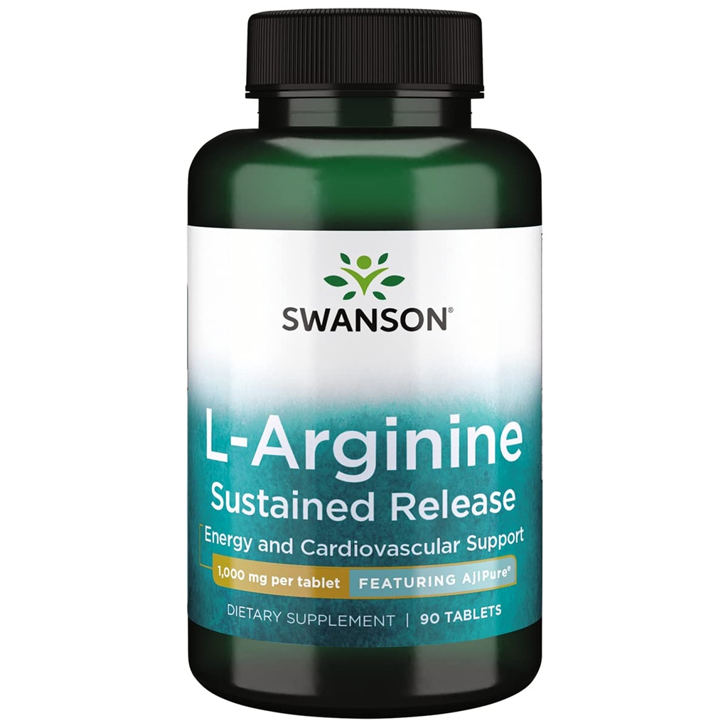 Swanson L-ARGININE Rilascio prolungato AJI 1000Mg 90T