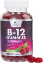 B12 Vitamine Energy Gummies 3000 mcg - Extra Forza B 12 Gummy per il Metabolismo e il supporto del sistema immunitario - Chewable Dietary B12 Integratori per adulti e bambini Caffeina Free Gummy Vitamin - 120 Gummies