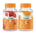 Complesso B Lifeable + Vitamina C 750mg, Gummies Bundle - Grande Degustazione, Integratore di vitamina, Senza glutine, OGM Free, Masticabile