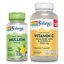 SOLARAY Vitamina C 1000mg e Mullein Leaf Wellness Bundle - Time Release Vitamin C Supplemento e Mullein Capsule, tradizionalmente utilizzati per il supporto benessere - Vegan, 60-Day Garanzia, 275/100 VegCaps
