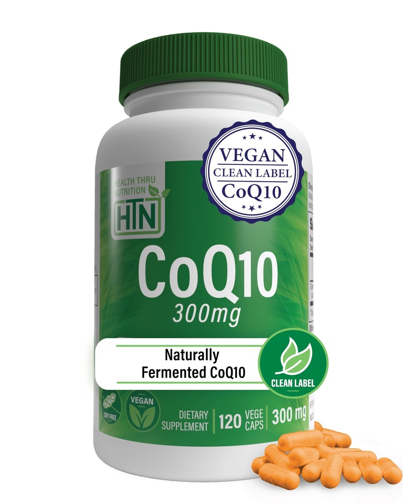 Nutrizione di salute CoQ-10 300mg - 120 capsule | Alta potenza Ubiquinone Coenzyme Q10 | Supporta energia cellulare e protezione antiossidante | Non OGM, Soy-Free, Vegan, senza glutine