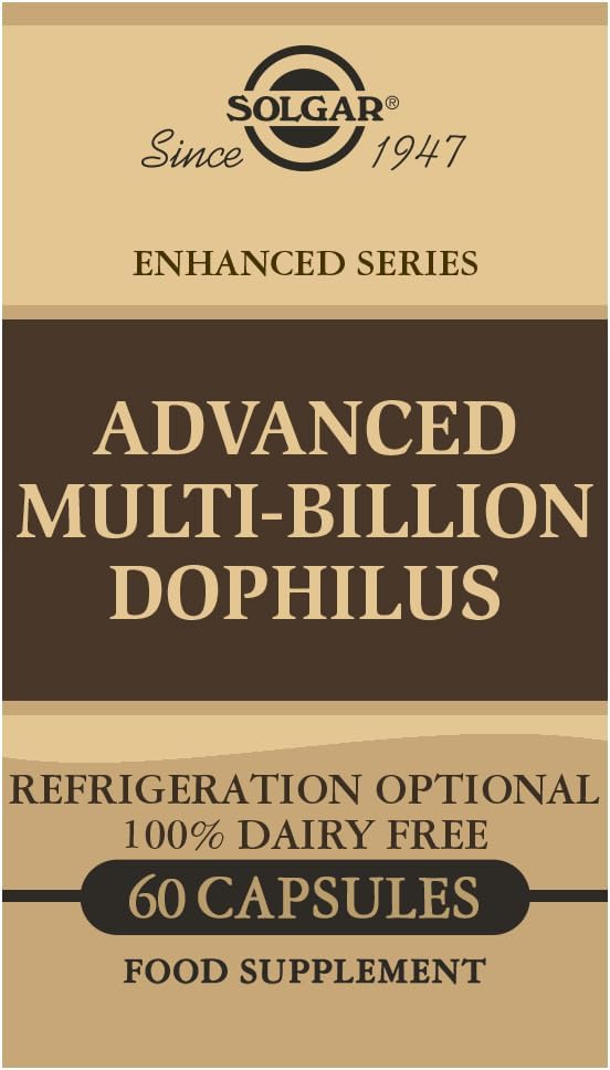 Solgar Advanced Multi-Billion Dophilus, 60 Capsule Vegetali - Supporta Flora Intestinale sana - 5 miliardi di Microrganismi Per Serve - Glutine, Latticini, Lattosio e Latte No - Vegetariano - 60 Serve