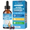 15-in-1 Vitamina Liposomal B Complex Pro, Gocce Complesso B senza zucchero con B1, B2, B3 Niacinamide, Choline, B5, B6, B7 Biotin, Inositol, Folate, B12, Zinco, Lutein, Zeaxanthin, Taurine & Vit. C, 2 fl oz