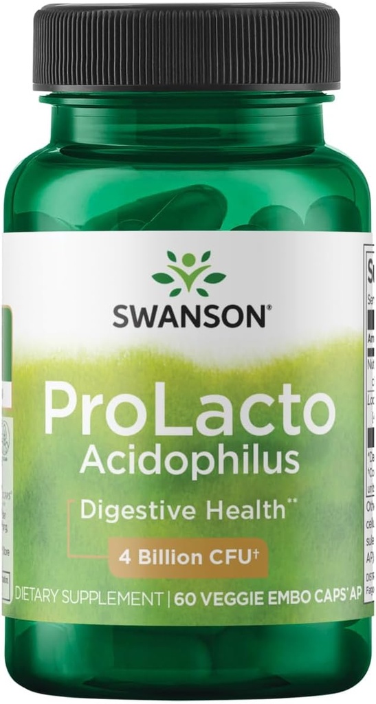Swanson Prolacto Acidophilus 4 Billion Cfu 60 Veg Capsule
