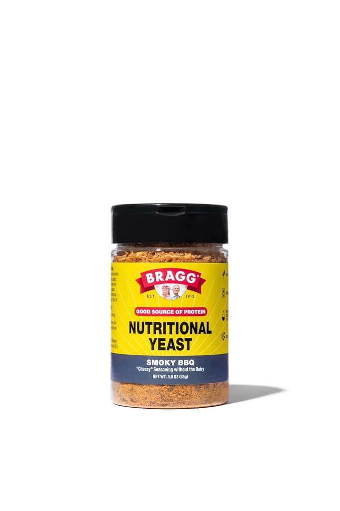Bragg Nutritional Yeast Smoky BBQ Condimento - 3 oz - Dairy-Free Parmesan Cheese Sostituto - Perfetto per Insalate, Pasta, Popcorn e altro