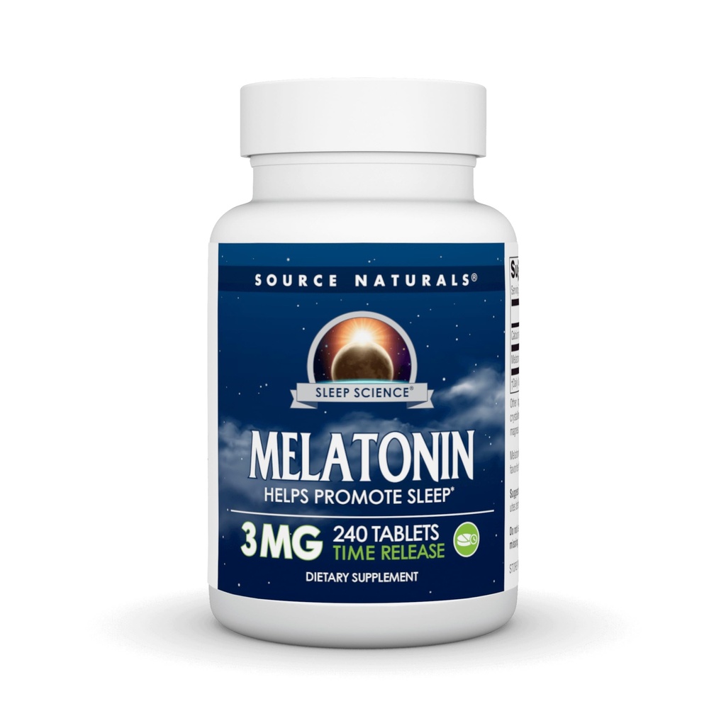 Fonte Naturals Tempo rilasciato Melatonin 3 mg - 240 compresse di rilascio di tempo