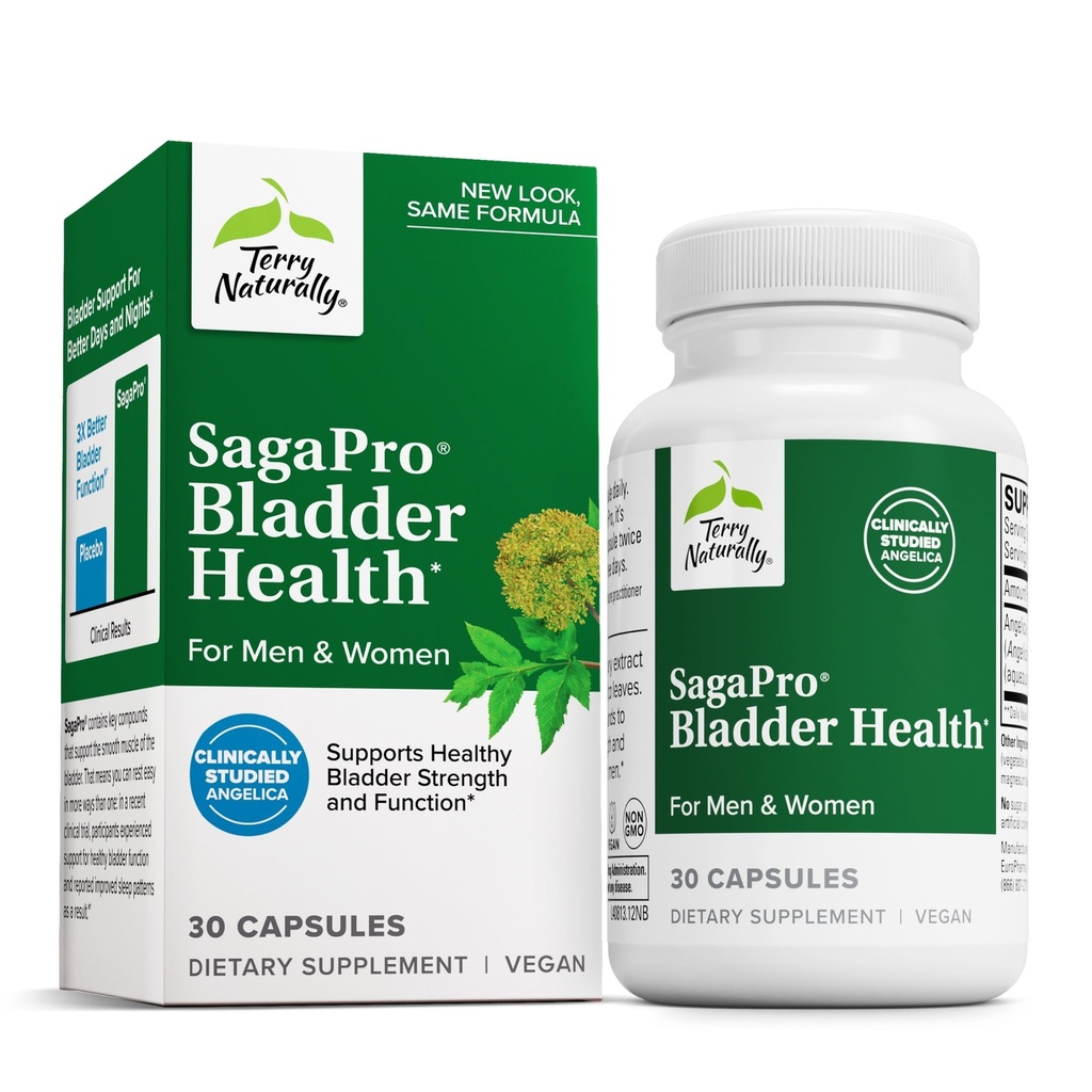 Terry naturalmente SagePro vescica - Integratore di supporto della vescica - Integratore alimentare con Estratto di foglie di Angelica - Capsule vegani per aiutare la funzione del tratto urinario e la salute - 30 capsule