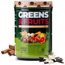 Nutrologia Greens & Fruits Powder-Naturally Sourced Superfood, Beet Powder, Mushroom Blend, Probiotics, Enzimi Digestivi, Fibra, Antiossidanti, Supporto Immune, Gluten Free - Vanilla Cinnamon