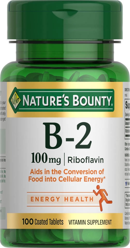 Nature's Bounty Vitamin B-2 100mg, 100 Tablets